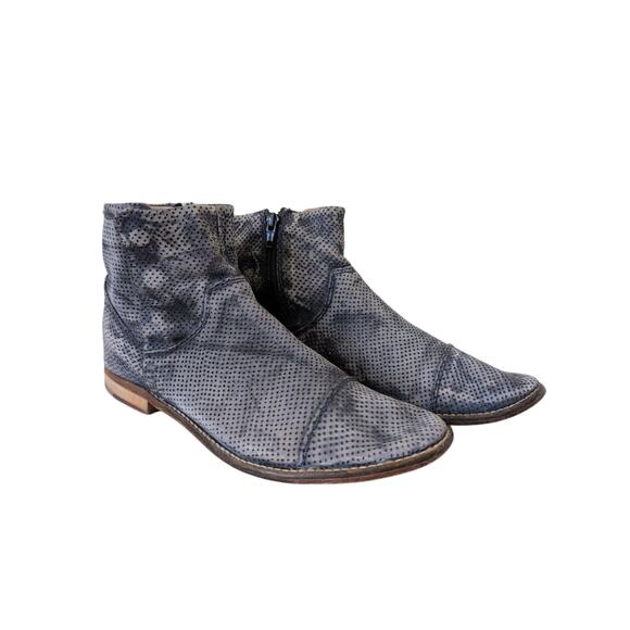 Free People Shoes - Free People Shadow Lark Leather Washed Black Ankle Boot Bootie Size EU 39